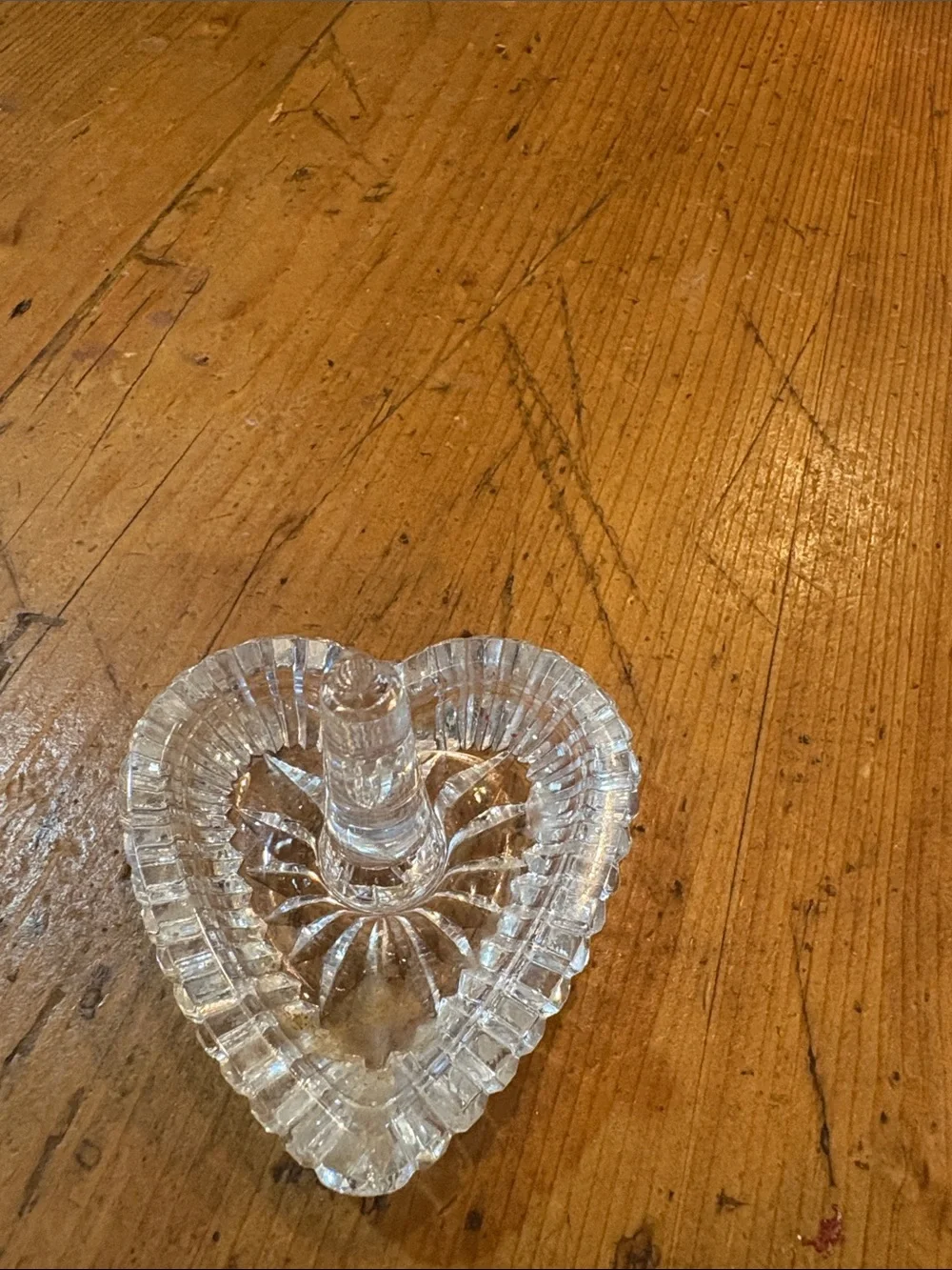 Clear Glass Heart-Shaped Ring Holder and Jewelry Tray unsure if Waterford